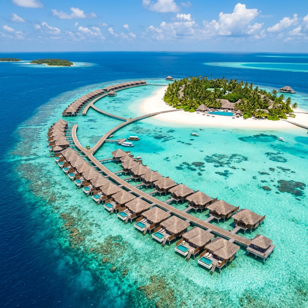 Maldives overwater bungalows