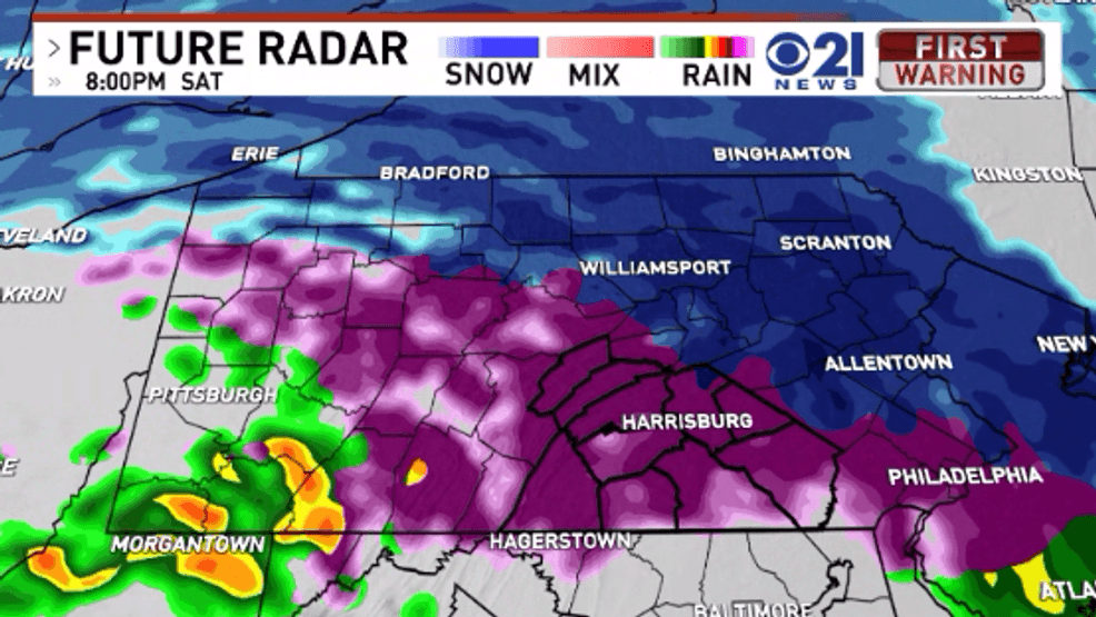 You are currently viewing Weather Warn Day: Wintry mix hits this afternoon, travel with caution – WHP Harrisburg