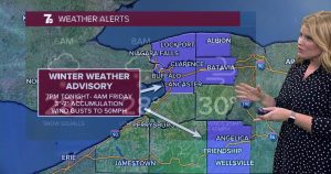 Read more about the article Autumn's Forecast: Snow, blowing snow creating tricky travel into tonight – WKBW 7 News Buffalo