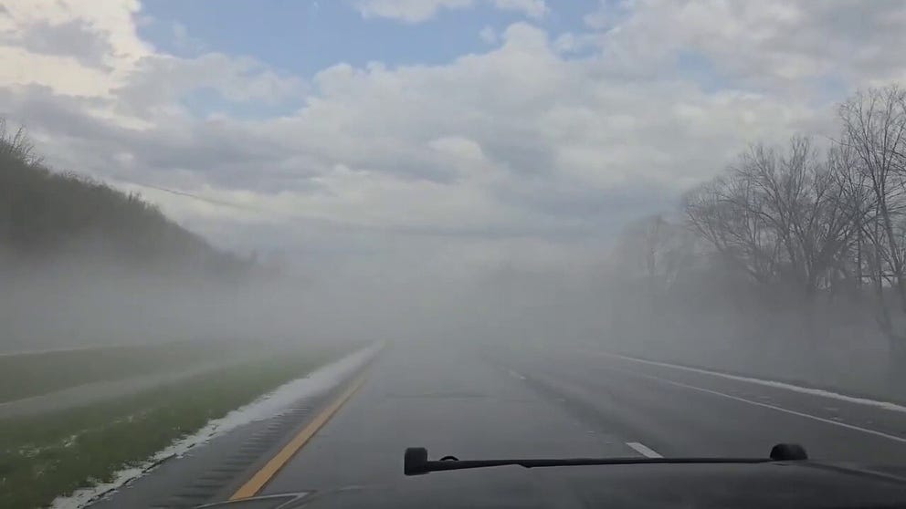 You are currently viewing Watch: Hail fog leads to treacherous travel in Ohio after severe weather Monday – FOX Weather