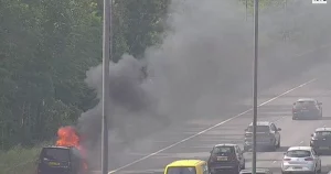 Read more about the article Major delays on M4 amid car fire and festival traffic – Wales Online
