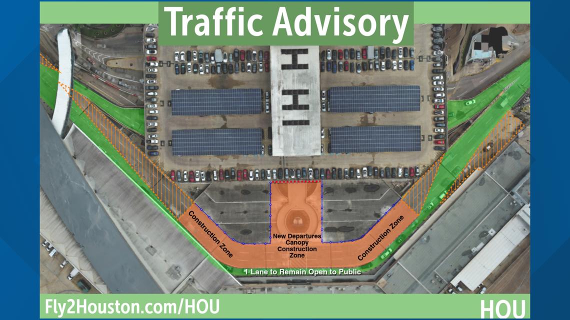 You are currently viewing Hobby Airport begins canopy construction, causing night traffic reroutes through September – KHOU