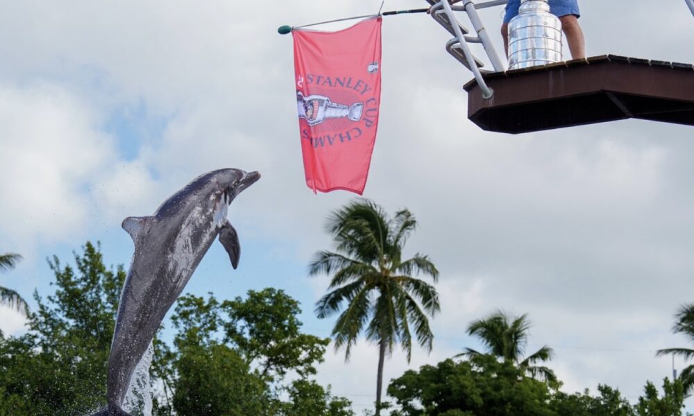 You are currently viewing Zito Takes the Stanley Cup to Visit Dolphins — In the Florida Keys – Florida Hockey Now