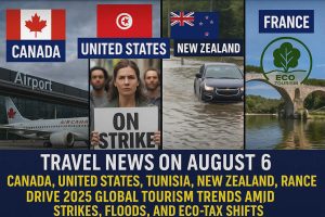 Read more about the article Travel News on August 6: Canada, United States, Tunisia, New Zealand, France Drive 2025 Global Tourism Trends Amid Strikes, Floods, and Eco-Tax Shifts – Travel And Tour World