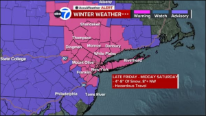 Read more about the article Winter Storm Warning in effect ahead of widespread snow, mix across NYC, Tri-State area on Friday night into Saturday morning – ABC7 New York