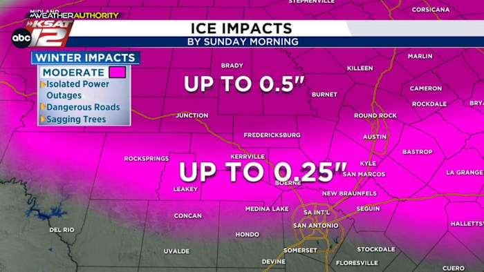 You are currently viewing Travel impacts possible with ice accumulations tonight – ksat.com
