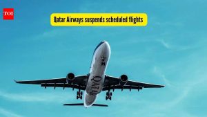 Read more about the article Qatar Airways suspends scheduled flights as Qatari airspace remains shut; update expected on March 7 – The Times of India