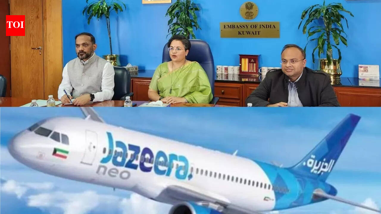 You are currently viewing Indian Embassy teams up with Jazeera Airways, arranges travel relief for stranded nationals in Kuwait amid flight disruptions across the Gulf due to Iran vs US-Israel war – The Times of India