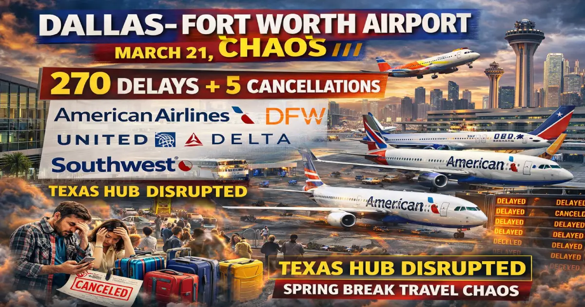 You are currently viewing DFW Airport Chaos: 280 Delays, 30 Cancellations Disrupt Spring Break Travel – Travel Tourister