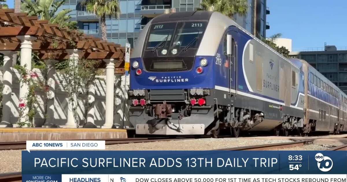 You are currently viewing Amtrack Pacific Surfliner adds 13th daily round trip to Los Angeles – 10News.com