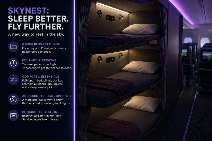 You are currently viewing Air New Zealand Unveils Skynest Innovation, Economy and Premium Economy Passengers Can Book Bunk Style Beds on Long Distance Flights – Travel And Tour World
